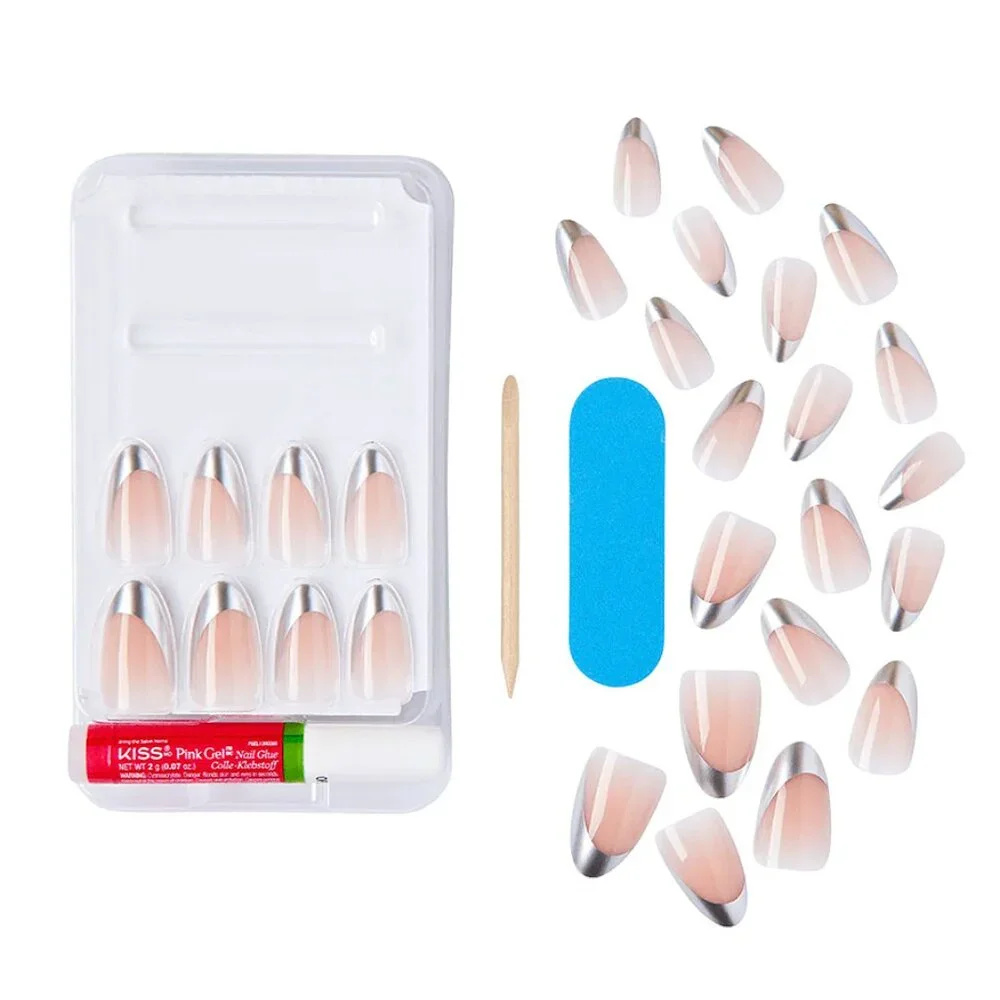 Kiss French Design Nails Medium Length - Up To You.